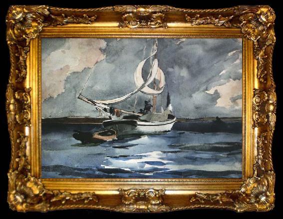 framed  Winslow Homer Sloop Nassau (mk44), ta009-2